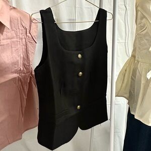 Classic Black Sleeveless Blouse